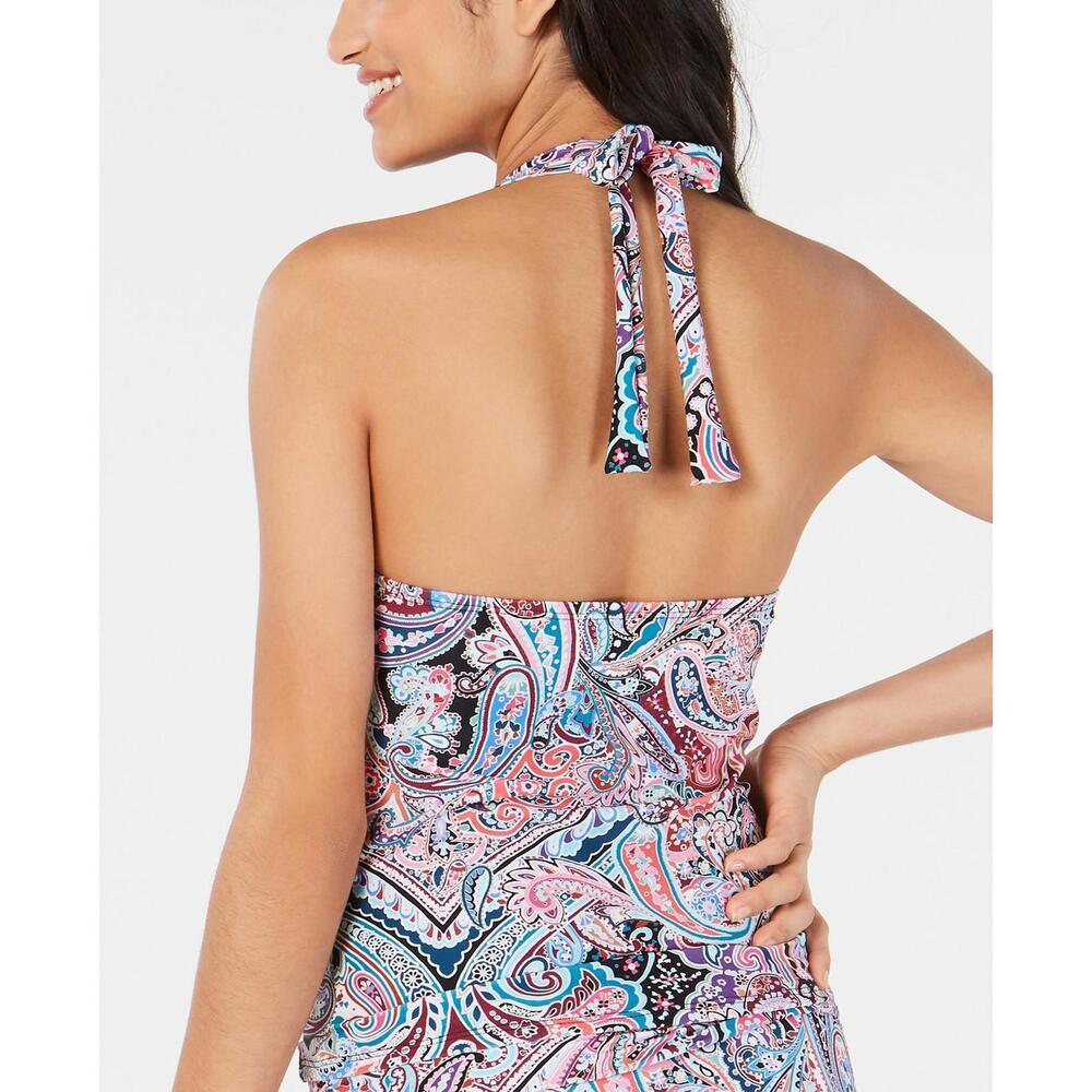 La Blanca Womens Swirling Around Printed Halter Size 8 - Picture 2 of 2